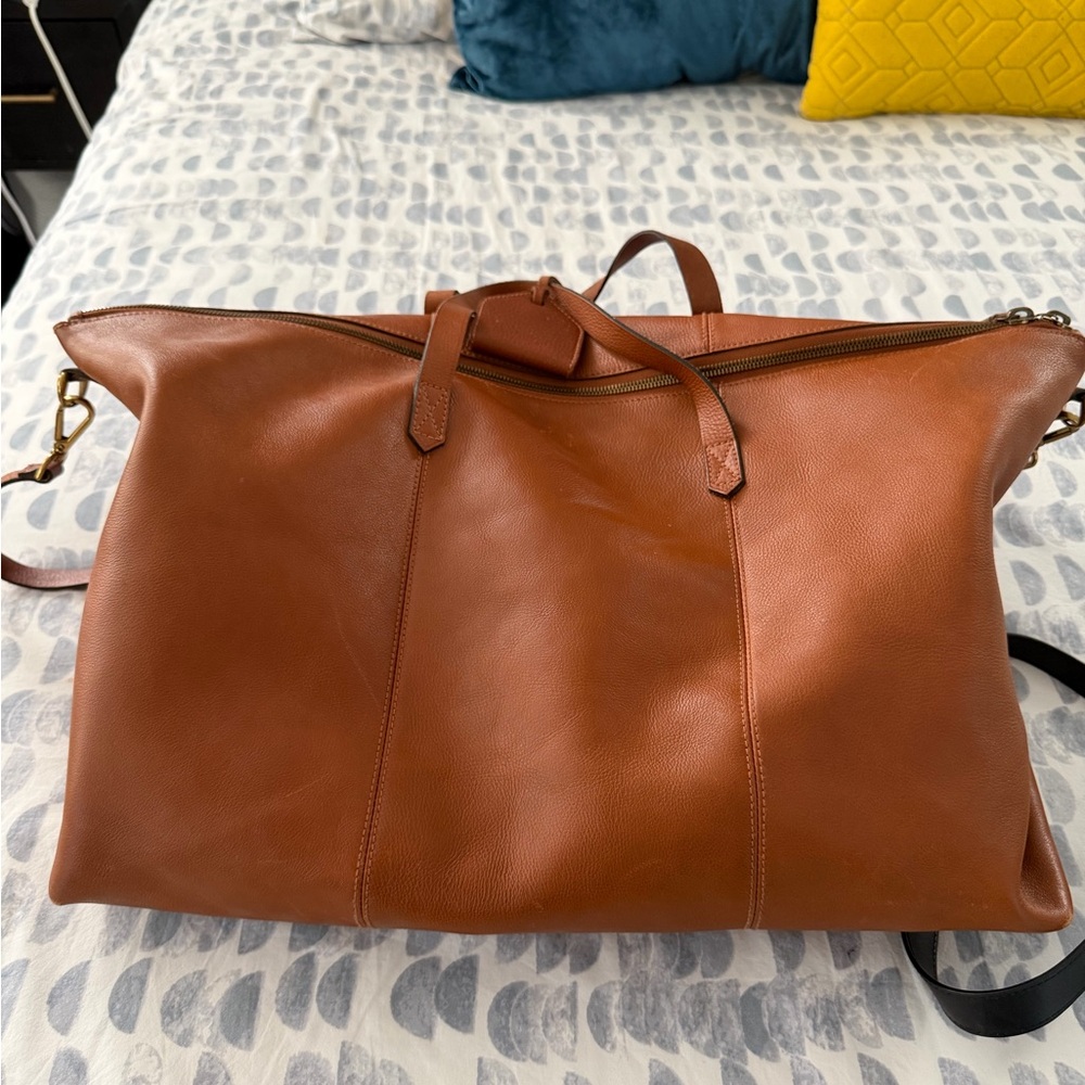 Madewell Leather Travel Tote in Cognac Brown - Picture 4 of 5